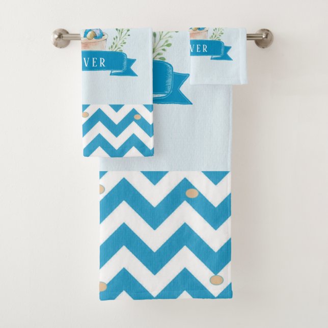 Boy Peter Rabbit Blue Custom Badetuch Set (Insitu)