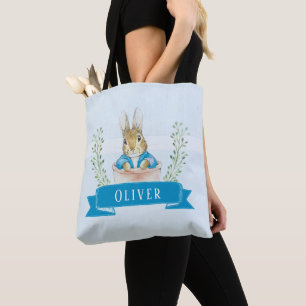 Boy Peter Rabbit Blue Custom Tote Bag