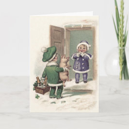 Boy Pig Champagne Kleeblatt Door Karte