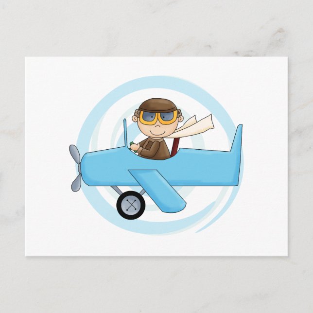 Boy Pilot Tshirts und Geschenke Postkarte (Vorderseite)