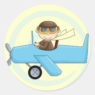 Boy Pilot Tshirts und Geschenke Runder Aufkleber
