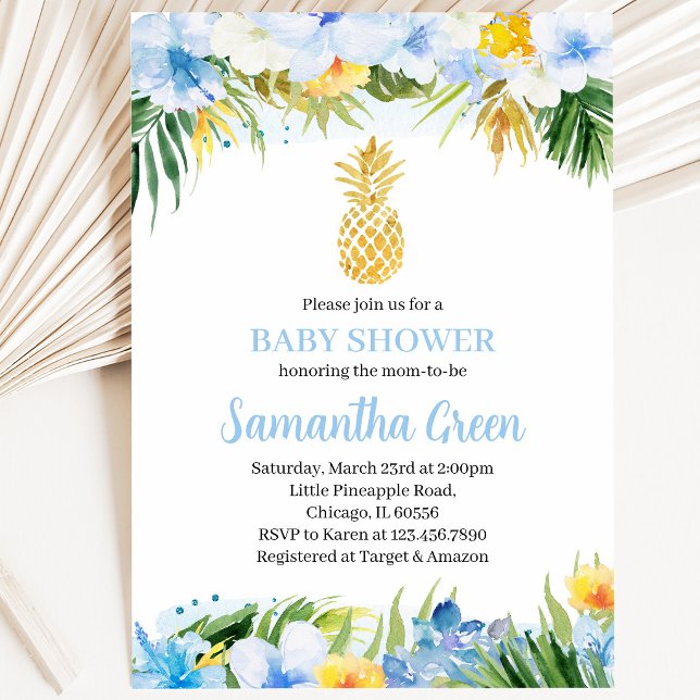 Boy Pineaple Baby Shower Einladung (Von Creator hochgeladen)