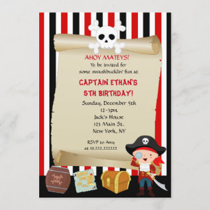 Boy Pirate Einladungen zum Geburtstag