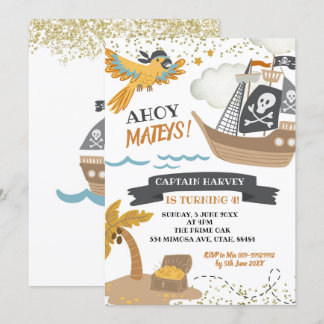 Boy Pirates Birthday Einladung