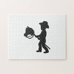Boy Playing Cowboy - Wählen Sie die Hintergrundfa Puzzle