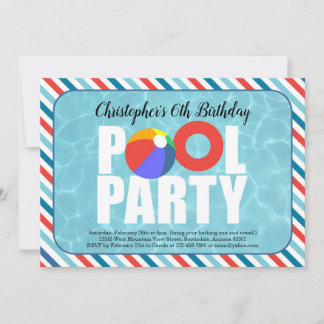 Boy Pool Party Geburtstagsparty Einladung