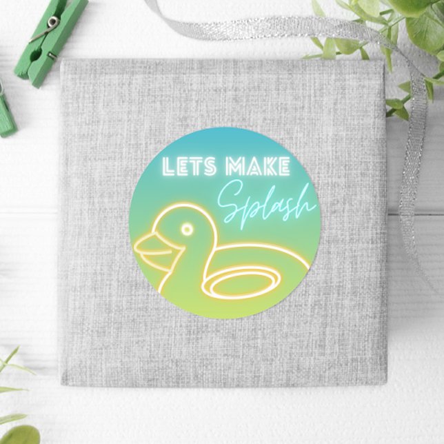 Boy Pool Party Runder Aufkleber (Boy Pool Party Classic Round Sticker)