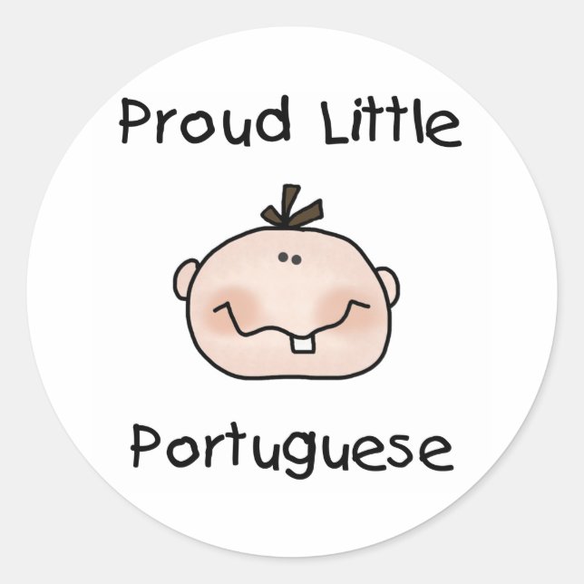 Boy Proud Little Portugiesisch Runder Aufkleber (Vorderseite)