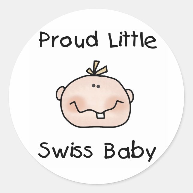 Boy Proud Swiss Baby Runder Aufkleber (Vorderseite)