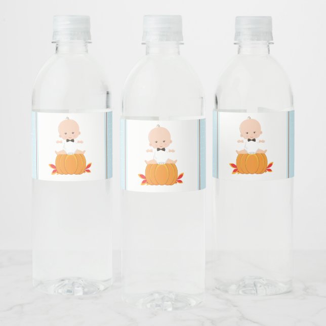 Boy Pumpkin Baby Dusche Wasserflaschen Labels Wasserflaschenetikett (Flaschen)