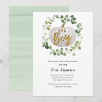BOY Pumpkin Baby Shower Einladung