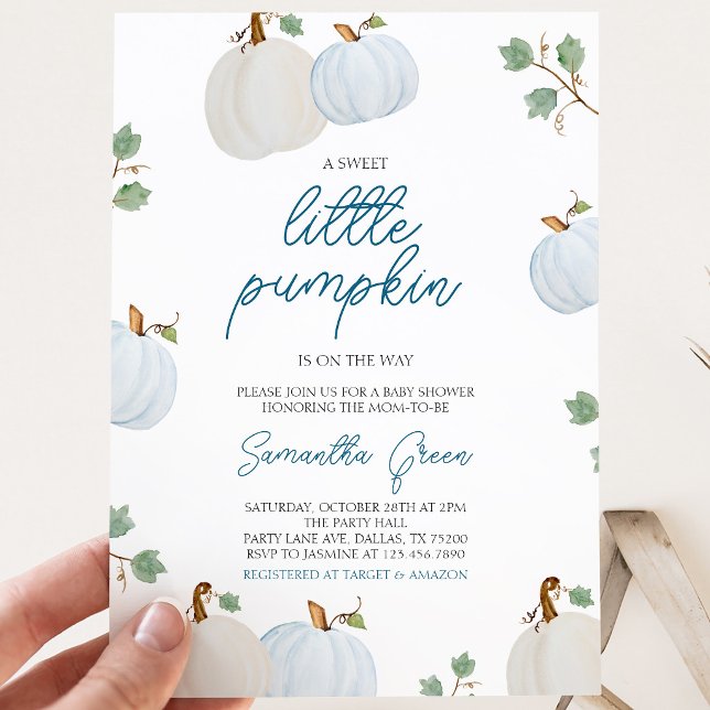 Boy Pumpkin Baby Shower Einladung (Von Creator hochgeladen)
