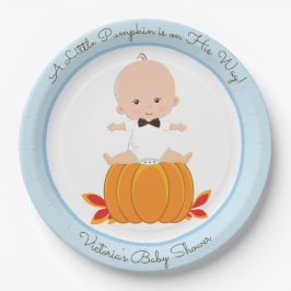 Boy Pumpkin Baby Showpaper Teller