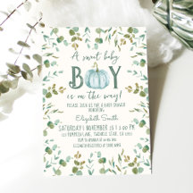Boy Pumpkin & Eucalyptus Baby Dusche