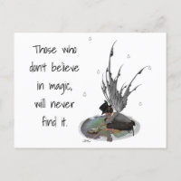 Boy Rain Fairy mit Frosch Posrcard
