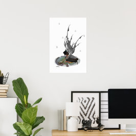 Boy Rain Fairy mit Frosch Poster
