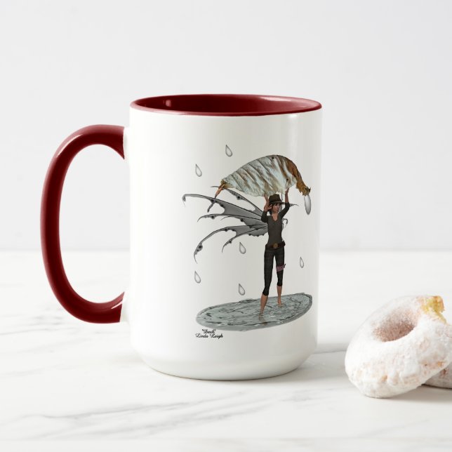 Boy Rain Fairy mit Leaf Coffee Tasse (Mit Donut)