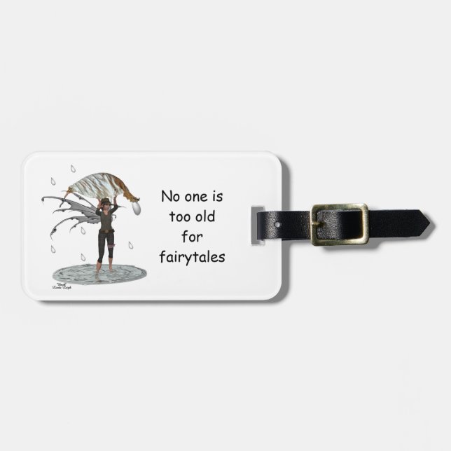 Boy Rain Fairy mit Leaf Gepäckanhänger (Vorderseite horizontal)