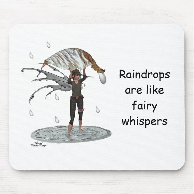 Boy Rain Fairy mit Leaf Mousepad (Vorne)