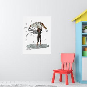 Boy Rain Fairy mit Leaf Poster