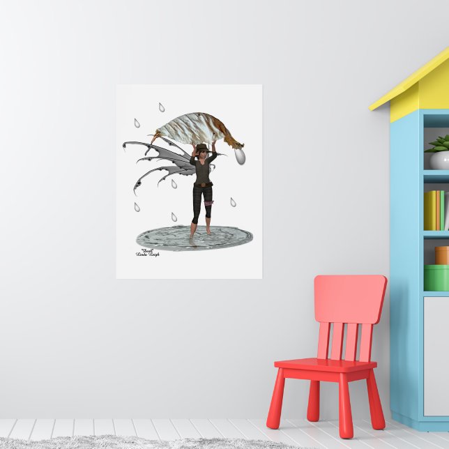 Boy Rain Fairy mit Leaf Poster (Kinderzimmer 1)