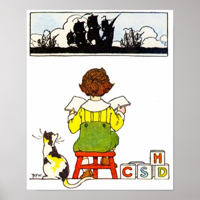 Boy Reading Poster (Vorne)
