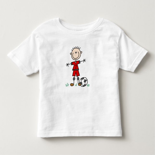 Boy Red Uniform Soccer T - Shirt und Geschenke (Vorderseite)