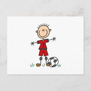 Boy Red Uniform Soccer T - Shirt und Geschenke Postkarte