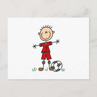 Boy Red Uniform Soccer T - Shirt und Geschenke Postkarte