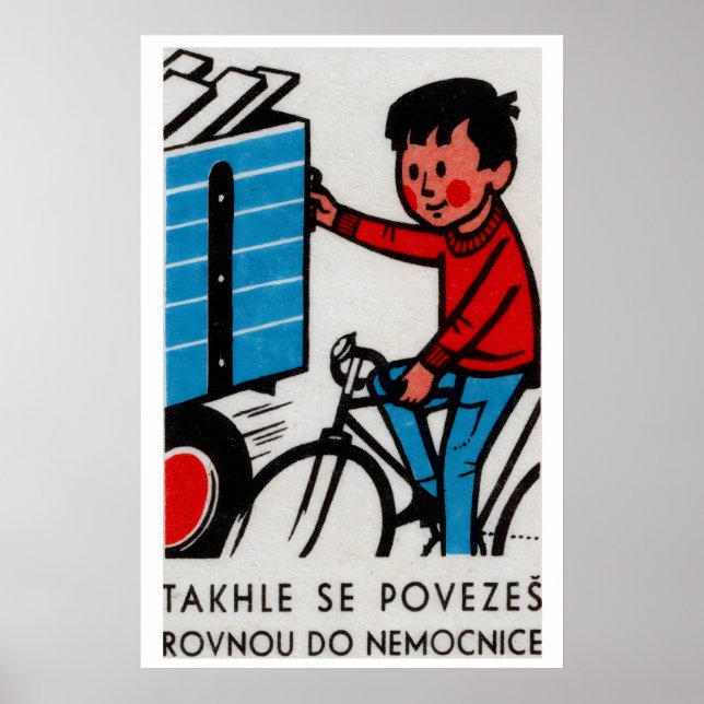 Boy Riding with Truck - Matchbox Print - Czech Poster (Vorne)