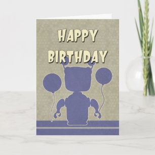 Boy Robot Birthday Card Karte