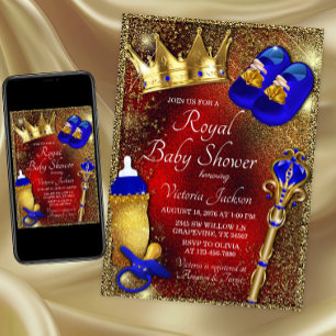 Boy Royal Prince Baby Dusche Einladung
