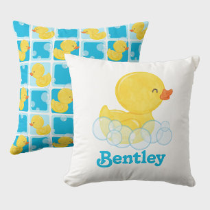 Boy Rubber Duck Personalisierter Name Kissen