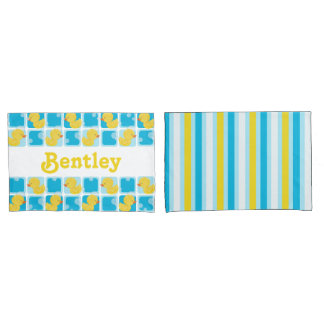 Boy Rubber Ente Personalisiert Name Pillowcase Set Kissenbezug
