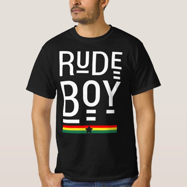 Boy Rude Vibes Good only Rasta Reggae Roots T-Shirt (Vorderseite)
