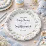 Boy’s Elephant Watercolor Baby Shower –Blue Safari Pappteller<br><div class="desc">Cute boy’s elephant watercolor baby shower paper plates in a blue safari theme. Perfect for jungle baby shower tableware and party decor. Serve up sweet treats in style with these adorable elephant watercolor baby shower paper plates! Designed in a soft blue safari theme, they’re perfect for a boy baby shower,...</div>