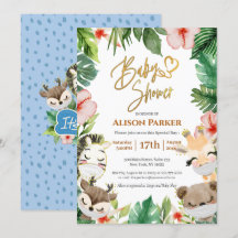 Boy Safari Animals Jungle Greenery Baby Boy Shower