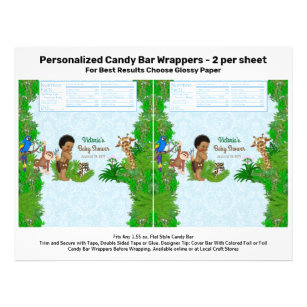 Boy Safari Baby Shower Candy Bar Wrapper Flyer