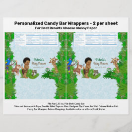 Boy Safari Baby Shower Candy Bar Wrapper Flyer