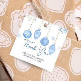 Boy Santa Baby Christmas Baby Shower Square Geschenkanhänger