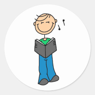 Boy Singsticker Runder Aufkleber