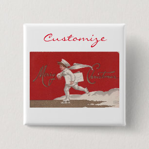 Boy Skaten Vintag Thunder_Cove Weihnachten Button