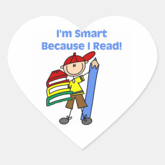 Boy Smart, weil ich lese Herz-Aufkleber