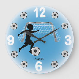 Boy Soccer Ball Player Große Wanduhr