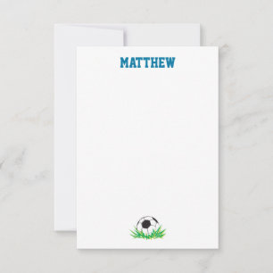 Boy Soccer Vielen Dank Stationery Mitteilungskarte