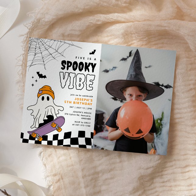 Boy Spooky Halloween Foto Einladung (Von Creator hochgeladen)
