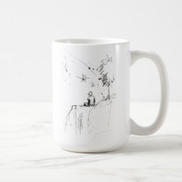 Boy Stargazing Cliff Elegante Kaffeetasse