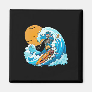 Boy Summer Vacation Skeleton Surfing Hawaii Hawaii Magnet