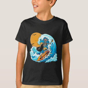 Boy Summer Vacation Skeleton Surfing Hawaii Hawaii T-Shirt
