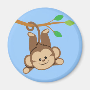 Boy Swinging Monkey Magnet